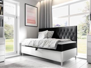 Kontinentální postel Mimir II 90x200cm, bílá/černá