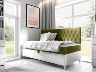 Kontinentální postel Mimir II 90x200cm, bílá/zelená