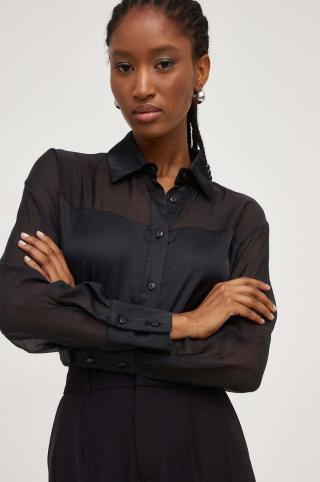 Košile Answear Lab dámská, černá barva, relaxed, s klasickým límcem