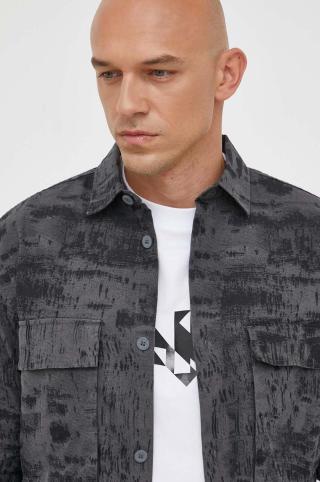 Košile Calvin Klein pánská, černá barva, regular, s klasickým límcem