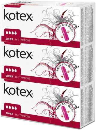 Kotex Tampony Super 3x 16 ks