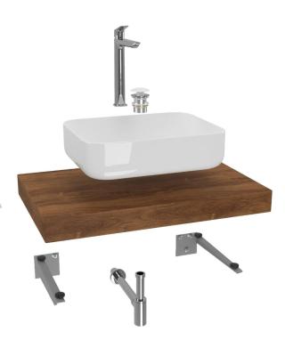 Koupelnová sestava Hansgrohe s deskou pod umyvadlo Dolce 80x8x50 cm dub charleston KSETDO8