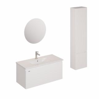 Koupelnová sestava s umyvadlem včetně umyvadlové baterie, vtoku a sifonu Naturel Ancona bílá lesklá KSETANCONA4