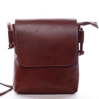 Kožená elegantní crossbody kabelka Arleen, světle hnědá