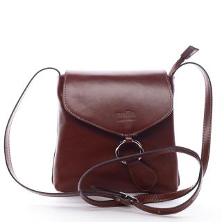 Kožená elegantní crossbody kabelka Arlette, světle hnědá