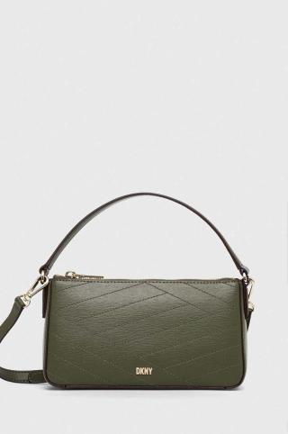 Kožená kabelka Dkny zelená barva