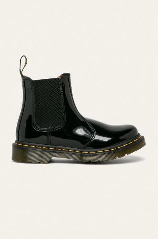 Kožené kotníkové boty Dr. Martens 2976 dámské, černá barva, na plochém podpatku, 25278001-Black