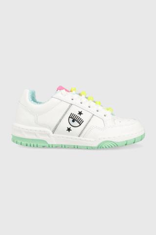 Kožené sneakers boty Chiara Ferragni CF3112_009 bílá barva, CF1 LOW