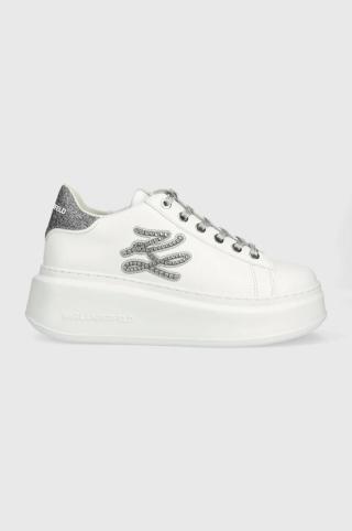 Kožené sneakers boty Karl Lagerfeld KL63535 ANAKAPRI bílá barva