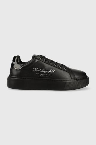 Kožené sneakers boty Karl Lagerfeld MAXI KUP černá barva, KL62223F