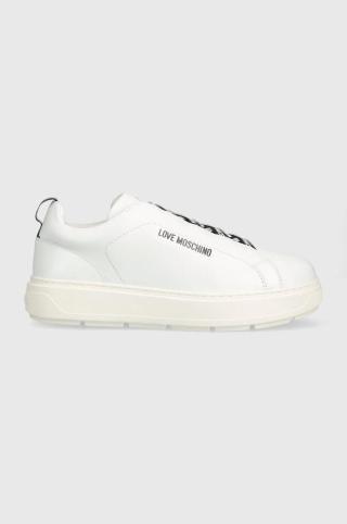 Kožené sneakers boty Love Moschino bílá barva, JA15824G0GIA0100