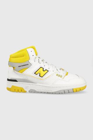 Kožené sneakers boty New Balance BB650RCG bílá barva