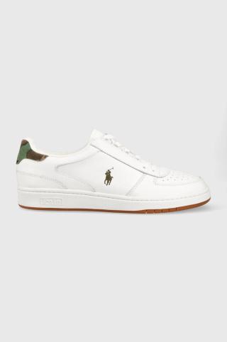 Kožené sneakers boty Polo Ralph Lauren POLO CRT PP bílá barva, 809900934001