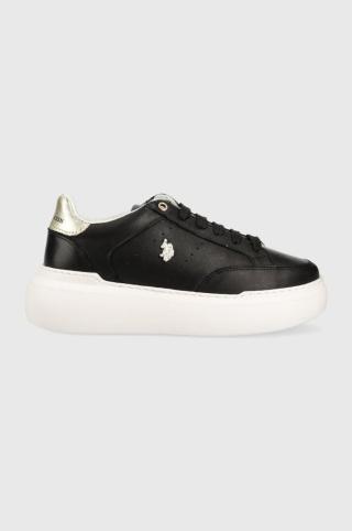 Kožené sneakers boty U.S. Polo Assn. ARTIDE černá barva, ARTIDE001D