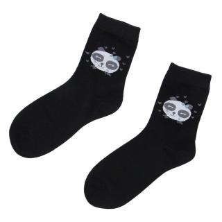 Krásné bavlněné ponožky s pandou, černé, velikost 35-38
