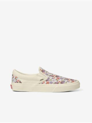 Krémové dámské květované slip on tenisky VANS Classic