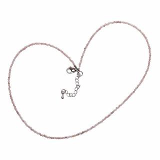 Křišťál jahodový broušený náhrdelník - délka cca 39 cm