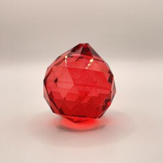 Křišťálová koule Feng Shui - Červená, 3 cm