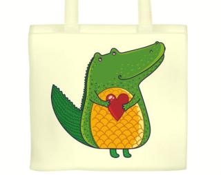 Krokodýl a srdce Plátěná nákupní taška