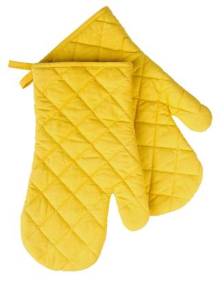 Kuchyňské bavlněné rukavice chňapky MONO žlutá, 100% bavlna 19x30 cm Essex