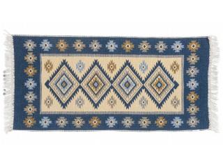 Kusový oboustranný vzorovaný koberec KILIM - ROMBY světle modrá 120x180 cm Multidecor