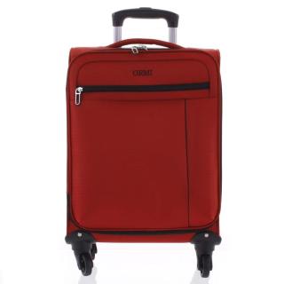 Kvalitní elegantní látkový červený cestovní kufr - Ormi Mada M