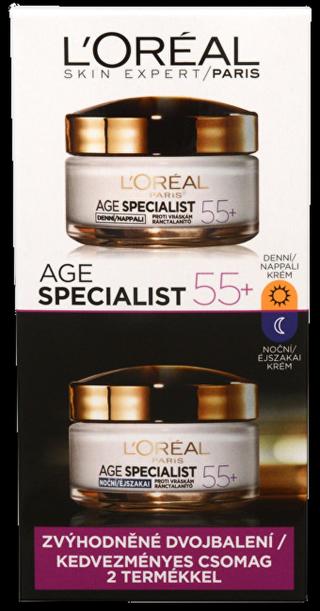 L'Oréal Paris Age Specialist 55+ denní a noční krém proti stárnutí pleti duopack 2 x 50 ml
