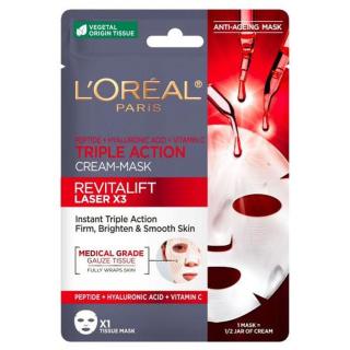 L'Oréal Paris Revitalift Laser X3 Triple Action Cream-Mask 28 g pleťová maska na všechny typy pleti; proti vráskám; na rozjasnění pleti