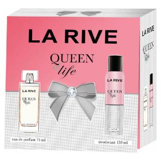 ﻿LA RIVE Queen of Life dárková sada - parfémovaná voda La Rive, Queen of Life 75 ml + deodorant La Rive, Queen of Life150 ml, poškozený obal