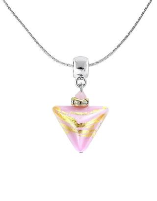 Lampglas Romantický náhrdelník Sweet Rose Triangle s 24karátovým zlatem v perle Lampglas NTA9