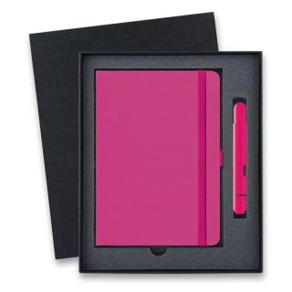 Lamy Pico Neon Pink kapesní kuličkové pero, dárková sada se zápisníkem