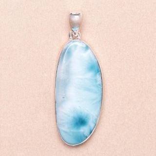 Larimar přívěsek stříbro Ag 925 LOT175 - 4,1 cm, 9,8 g