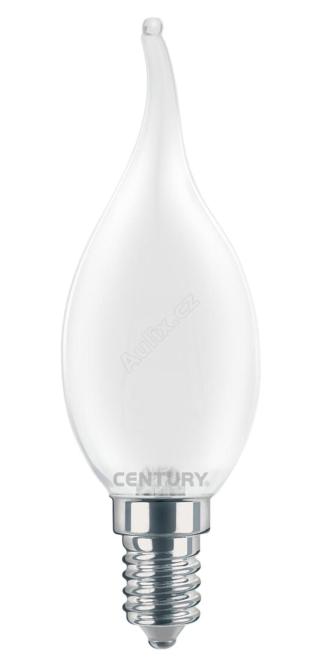 LED FILAMENT SVÍČKA PLAMEN SATÉN 4W E14 6000K 470Lm 360d 35x118mm IP20 - CENTURY