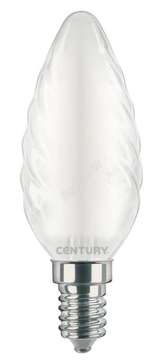 LED FILAMENT SVÍČKA TWIST SATÉN 4W E14 4000K 470Lm 360d 35x97mm IP20 - CENTURY