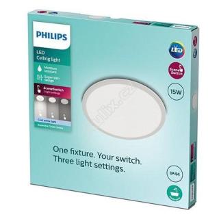 LED Koupelnové stropní svítidlo Philips Superslim CL550 8719514327221 15W 1500lm 4000K IP44 25cm bílé, 3-krokové stmívání - PHILIPS