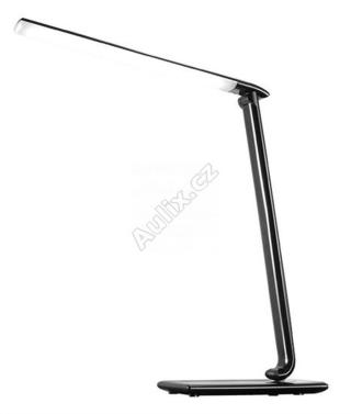 LED stolní lampička stmívatelná 9W volba teploty světla, USB, černý lesk - SOLIGHT