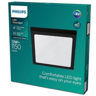 LED Stropní přisazené svítidlo Philips Magneos 8719514328730 12W 1150lm 2700K IP20 21cm hranaté černé - PHILIPS
