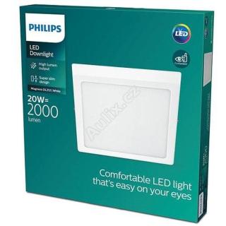 LED Stropní přisazené svítidlo Philips Magneos 8719514328792 20W 2000lm 2700K IP20 28,5cm hranaté bílé - PHILIPS