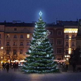 LED světelná sada na stromy vysoké 6-8m, ledová bílá s dekory EFD11