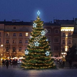 LED světelná sada na stromy vysoké 9-11m, teplá bílá s ledově bílými dekory 8EFD13