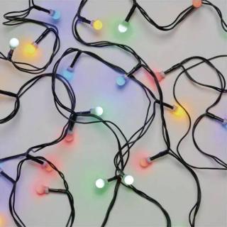 LED vánoční řetěz EMOS kuličky, 8 m, venkovní i vnitřní, časovač, multicolor