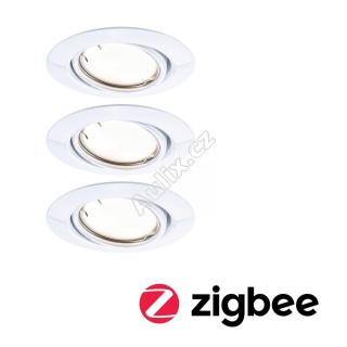 LED vestavné svítidlo Smart Home Zigbee Base Coin základní sada výklopné kruhové 90mm 20° 3x4,9W 230V stmívatelné 3000K bílá - PAULMANN