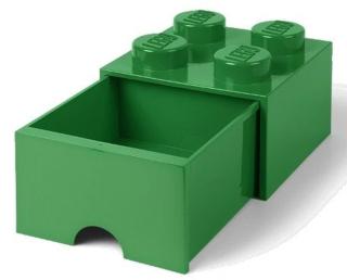 LEGO Úložný box 4 s šuplíkem tmavě zelená