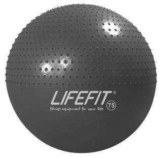 LIFEFIT gymnastický masážní míč Massage Ball 75 cm, tmavě šedá