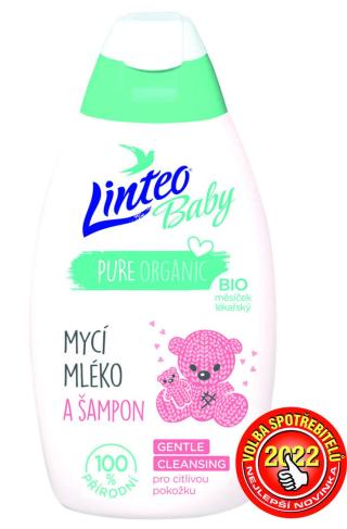 LINTEO BABY Dětské mycí mléko a šampon Baby 425 ml