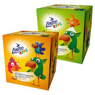 LINTEO Kids Papírové kapesníky 2-vrstvé BOX 80 ks