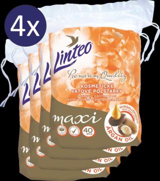 LINTEO Odličovací Polštářky Premium 4 × 40 ks Maxi ARGAN OIL