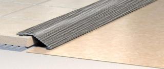 Lišta přechodová zkosená samolepící hliník dub šedý, délka 90 cm, šířka 35 mm, výška 8 mm, LPZ3DSE90
