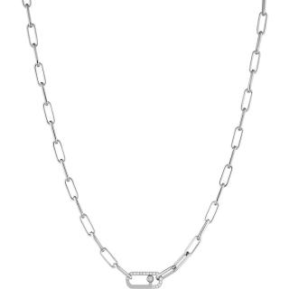 Liu.Jo Elegantní ocelový náhrdelník s krystaly Identity LJ1795