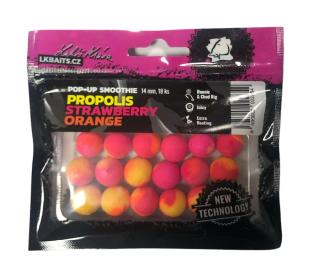 LK Baits Pop Smoothie Počet kusů: 18ks, Průměr: 14mm, Příchuť: Propolis/Strawberry/Orange